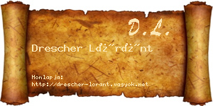 Drescher Lóránt névjegykártya